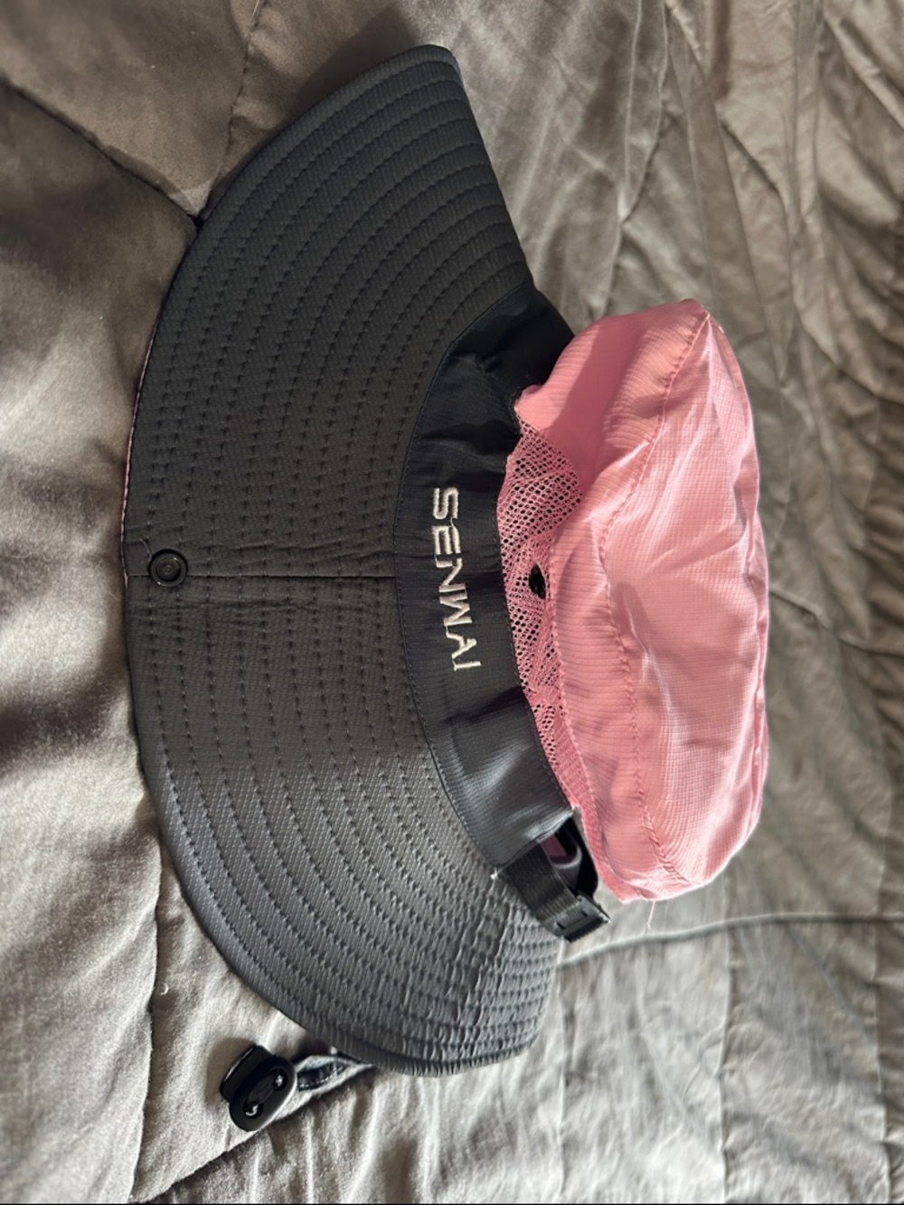 Women's Pink & Black Wide Brim Sun Hat